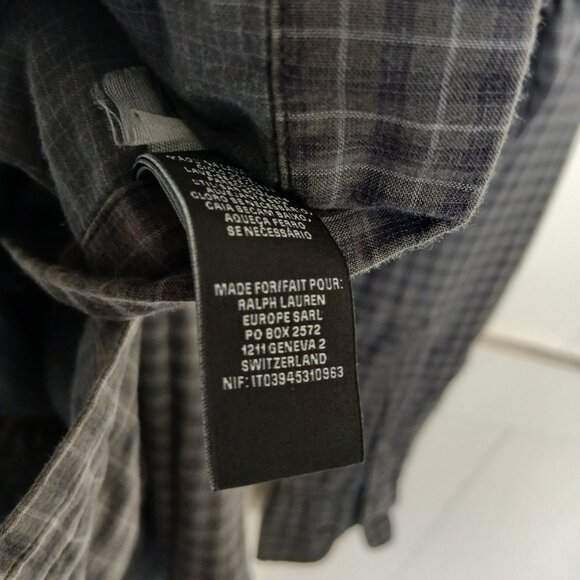 Ralph Lauren Shirt Black Label Button Up Men's Small Plaid Long Sleeve Cotton - Picture 10 of 11